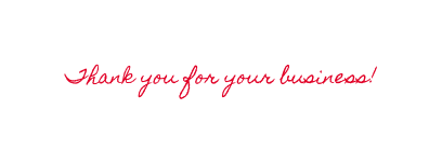 Thank you for your business!