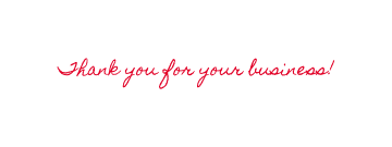 Thank you for your business!